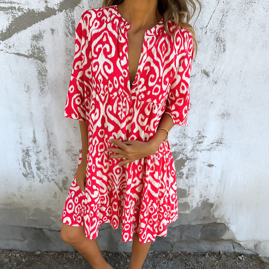 LYNOR – ELEGANT V-NECK DRESS