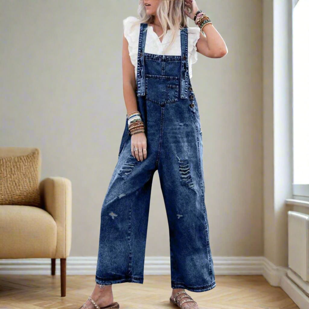 ZORYNNA – VINTAGE-WASH ADJUSTABLE JUMPSUIT