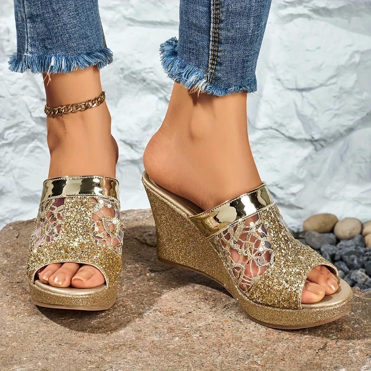 Alexis - Elegant Lace High Heel Sandals