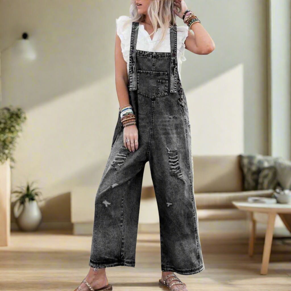 ZORYNNA – VINTAGE-WASH ADJUSTABLE JUMPSUIT
