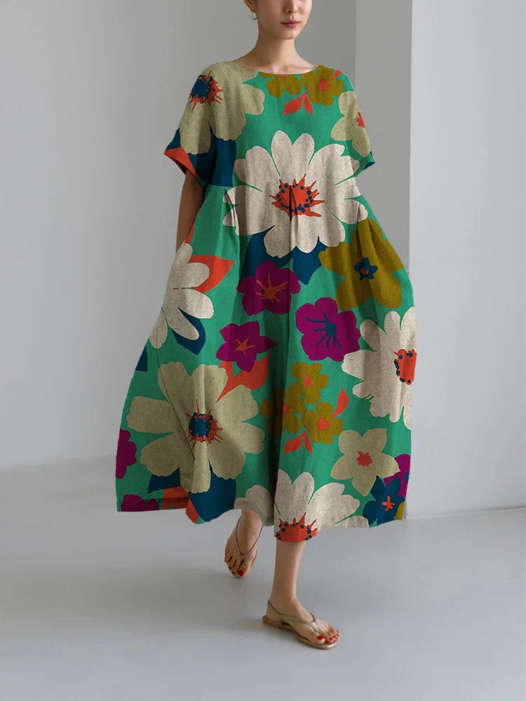 VITTORIA - Midi Floral Dress with Bold Style