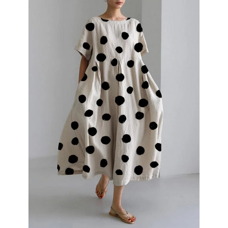 VALENTINA - Casual Long Dress with Iconic Polka Dots