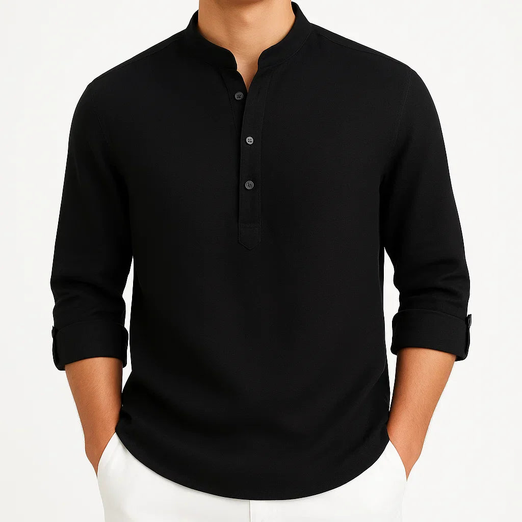 AMELAIRIS – COTTON STAND COLLAR SHIRT