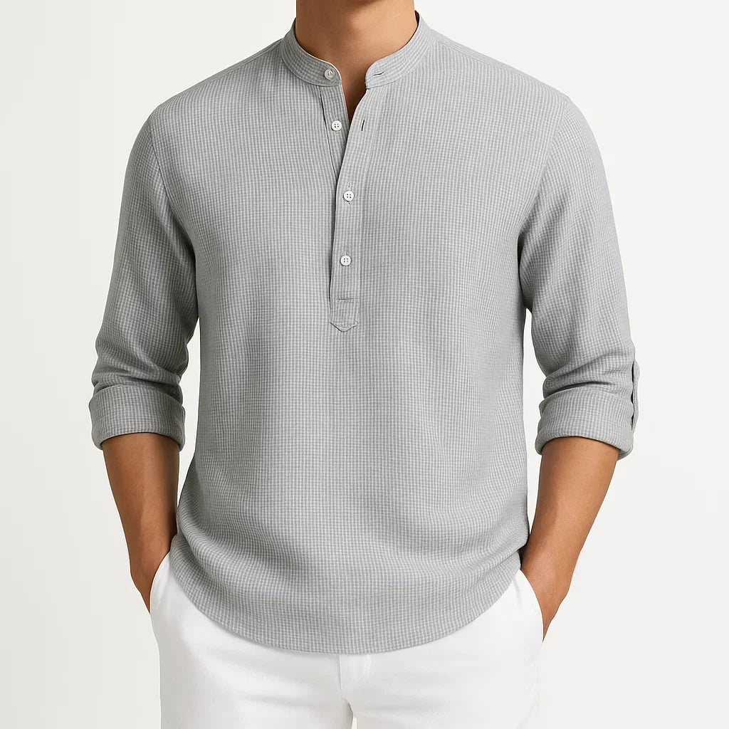 AMELAIRIS – COTTON STAND COLLAR SHIRT