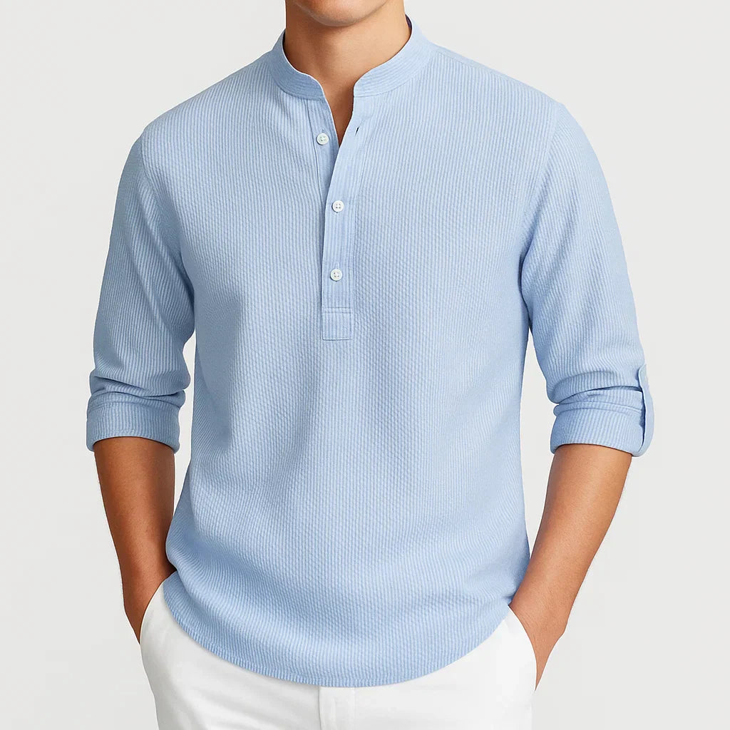 AMELAIRIS – COTTON STAND COLLAR SHIRT