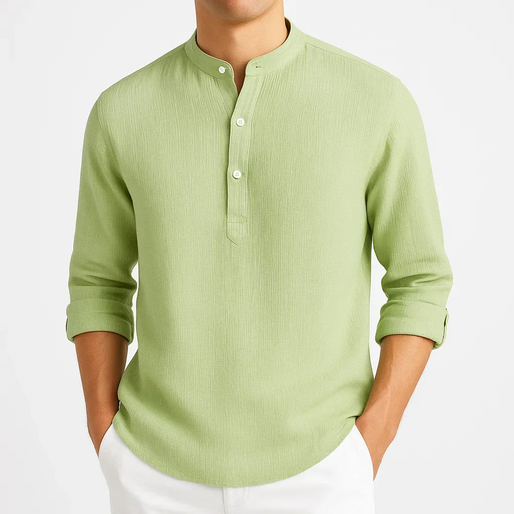 AMELAIRIS – COTTON STAND COLLAR SHIRT