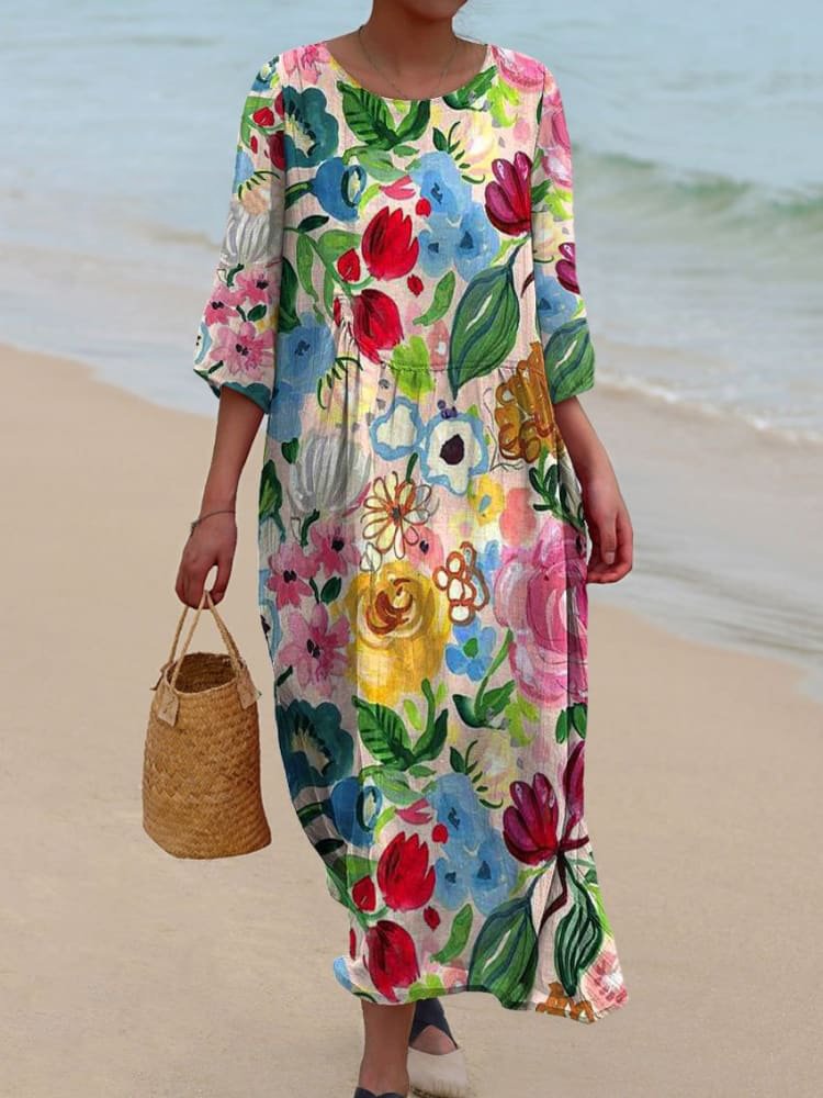 THALYENNE – FLORAL PRINTED MIDI DRESS
