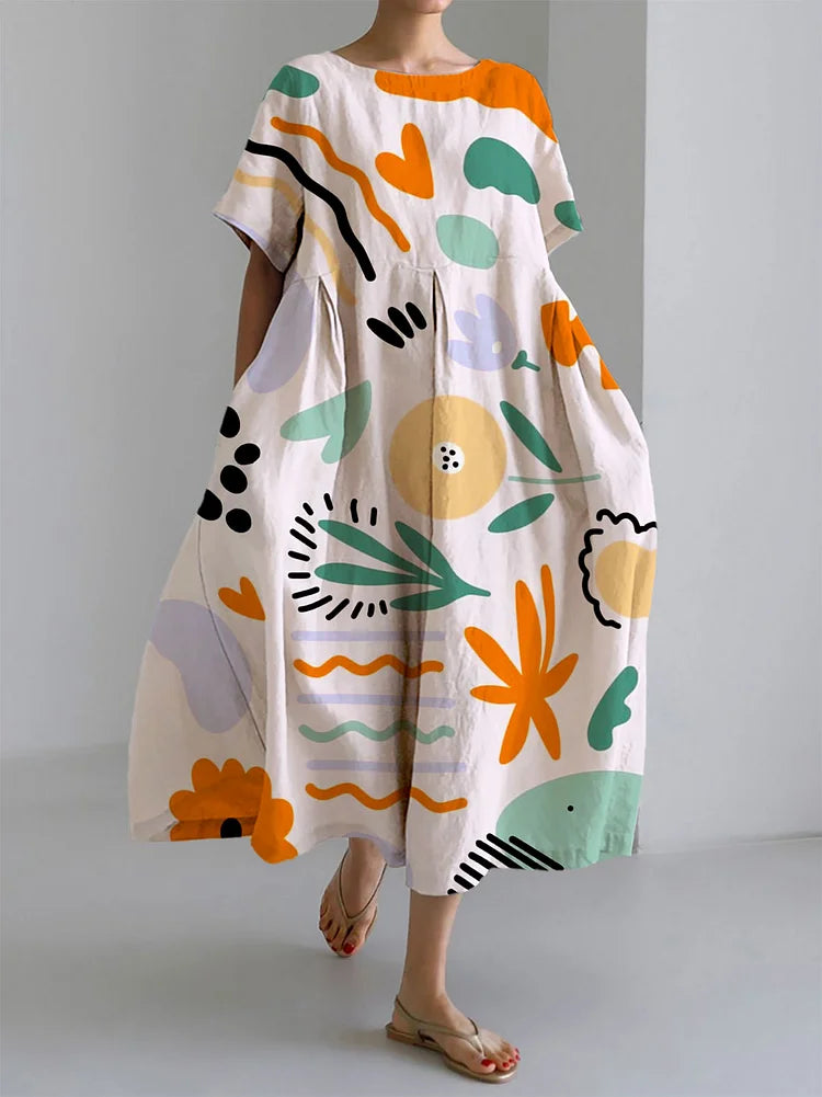 MILENA - Long Coloured Dress with Lightweight Comfort