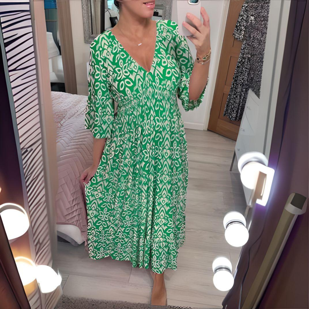 ALINA – BOHO PRINTED COTTON DRESS