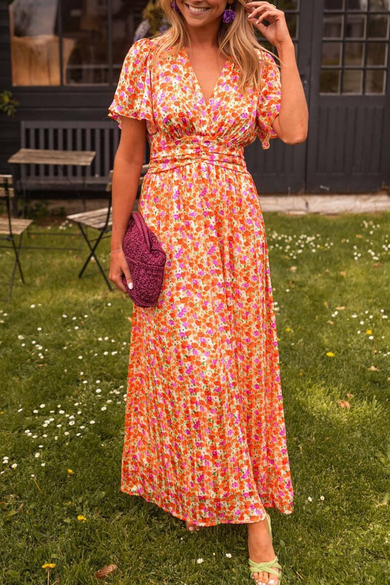TAHLIRA – ELEGANT V-NECK MAXI DRESS