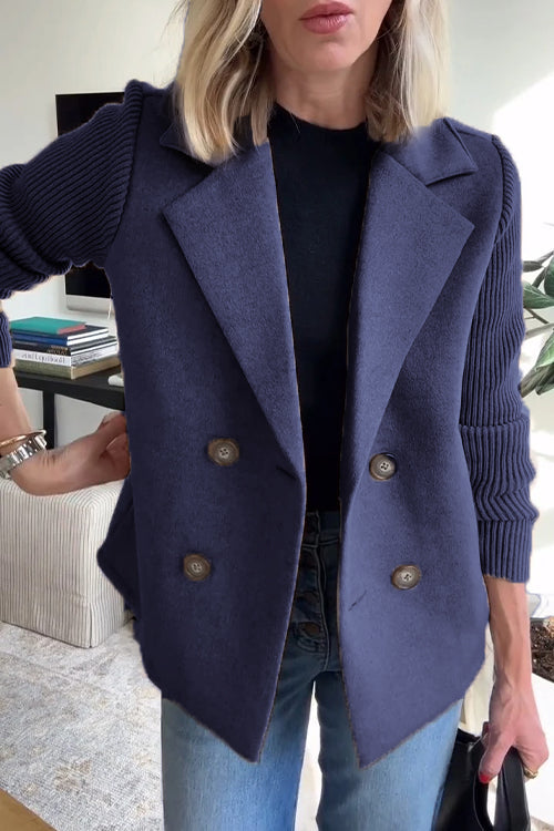 THALIORA – CONTEMPORARY KNIT-SLEEVE SUIT BLAZER
