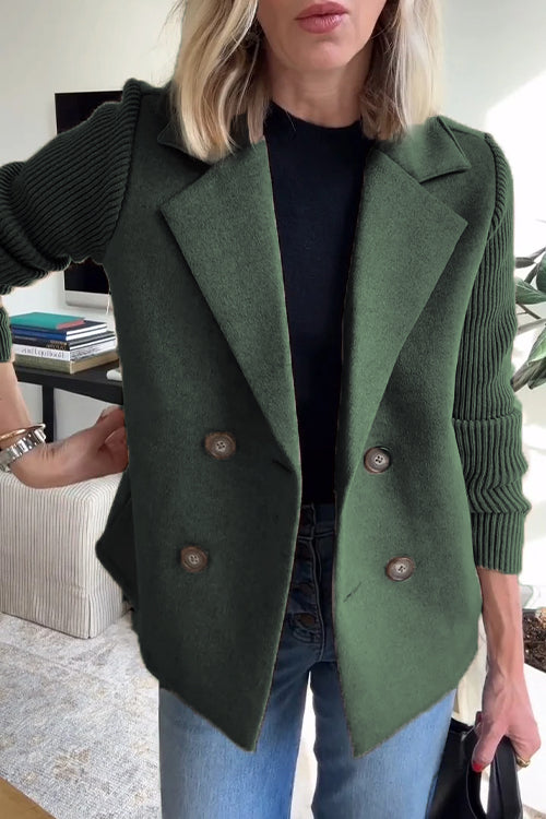 THALIORA – CONTEMPORARY KNIT-SLEEVE SUIT BLAZER