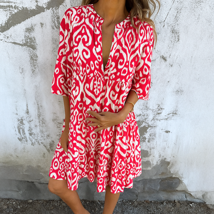 LYNOR – ELEGANT V-NECK DRESS