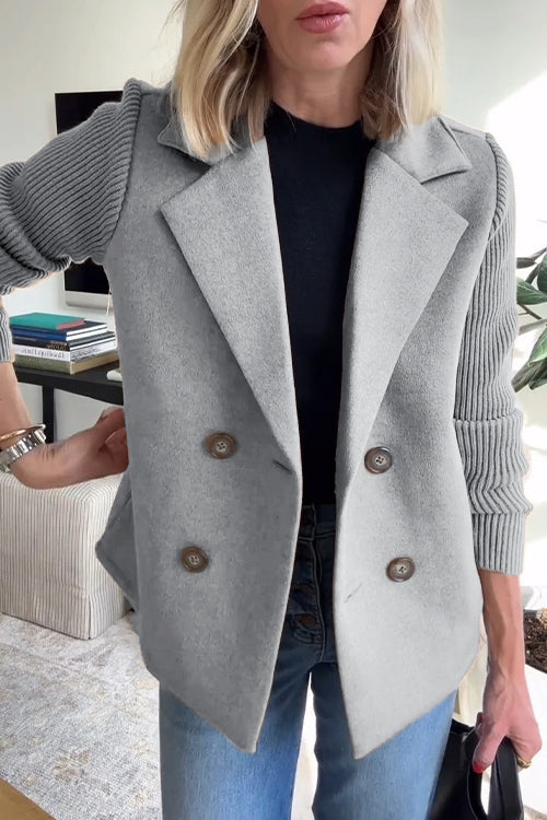 THALIORA – CONTEMPORARY KNIT-SLEEVE SUIT BLAZER