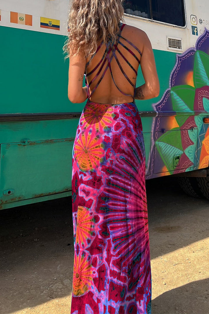 CAMELLIA – SEXY COLLEGE PRINT BACKLESS DRESS