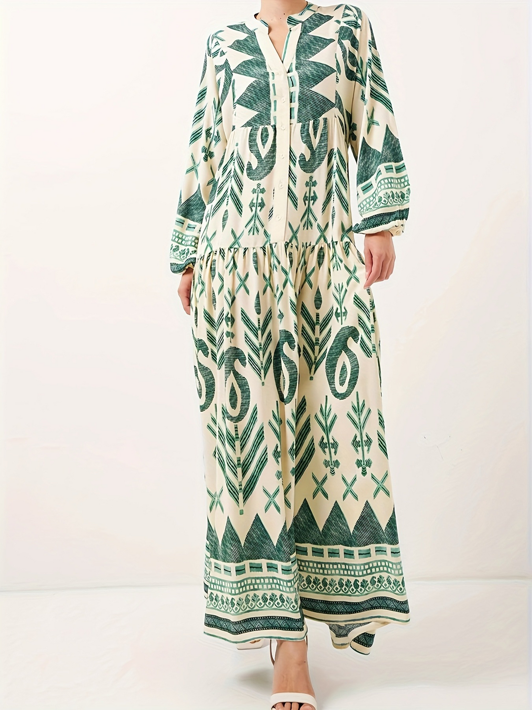 MIREYA – RELAXED LANTERN SLEEVE DRESS