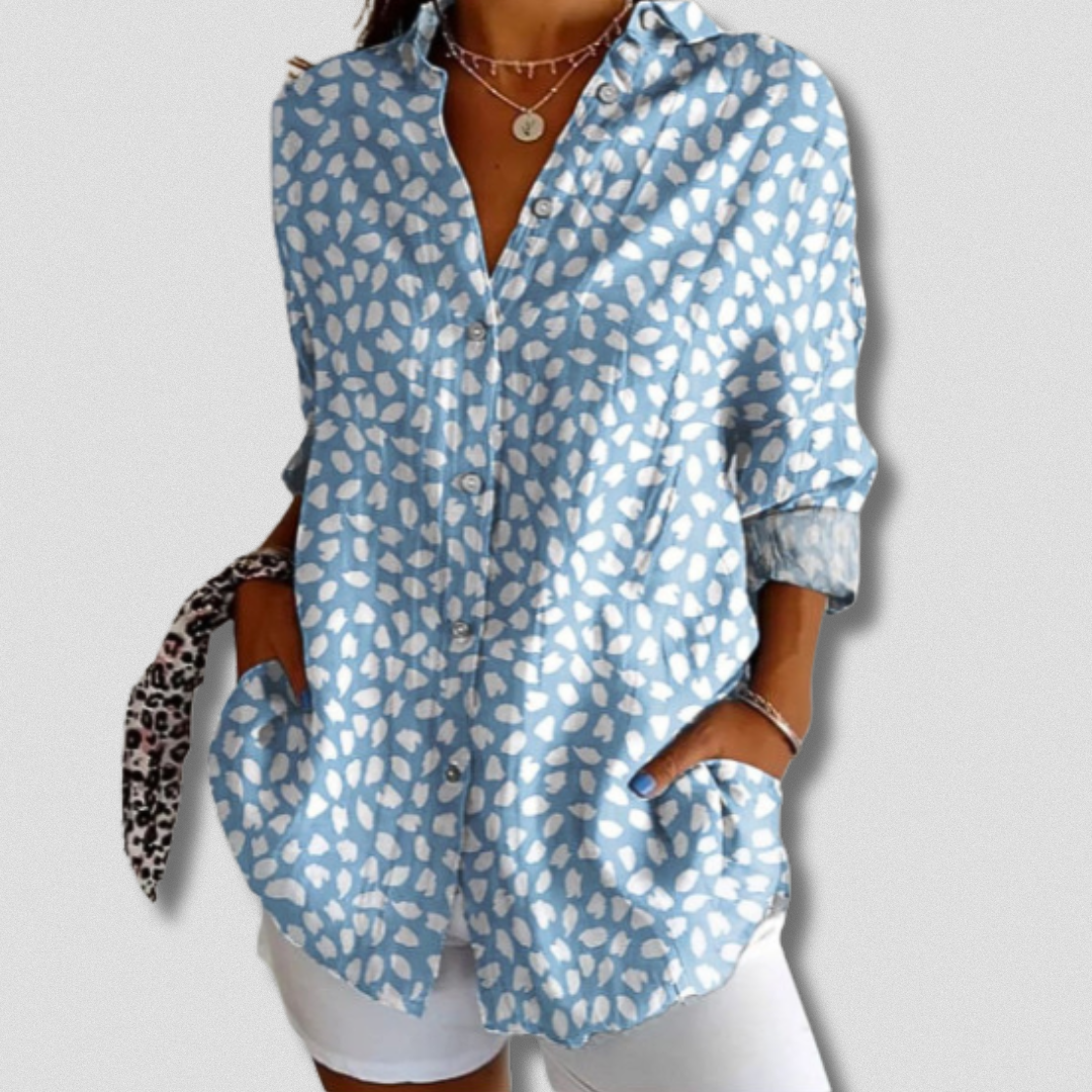 Fallon - Long Sleeve Floral Button-Down Shirt