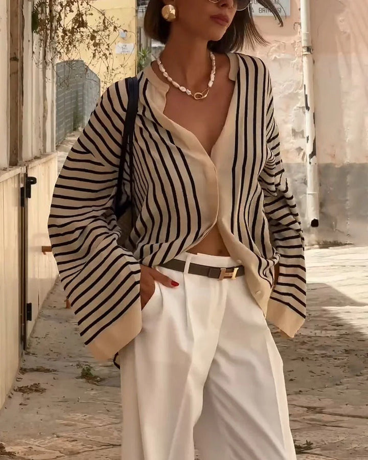 VENYARA – STRIPED BLOUSE WITH ELEGANT DESIGN