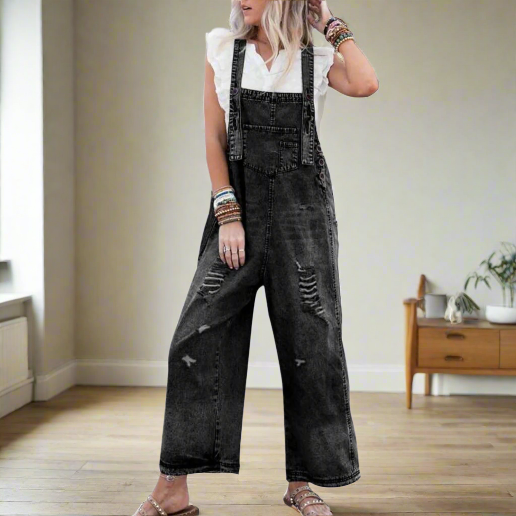 ZORYNNA – VINTAGE-WASH ADJUSTABLE JUMPSUIT