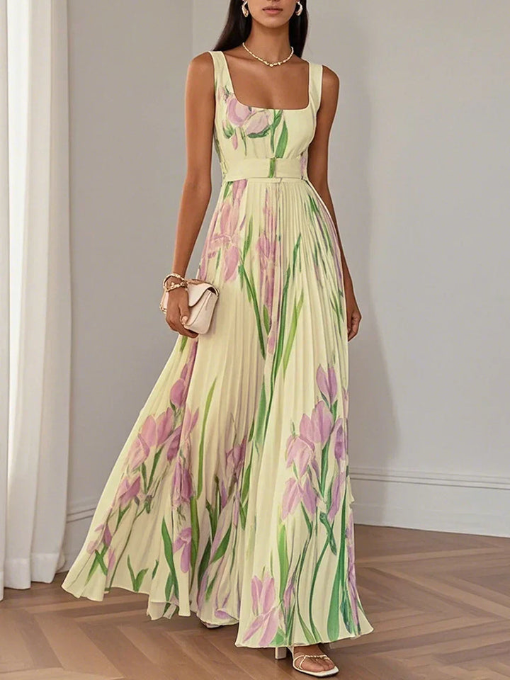 FAERELUNE – ELEGANT PLEATED MAXI DRESS