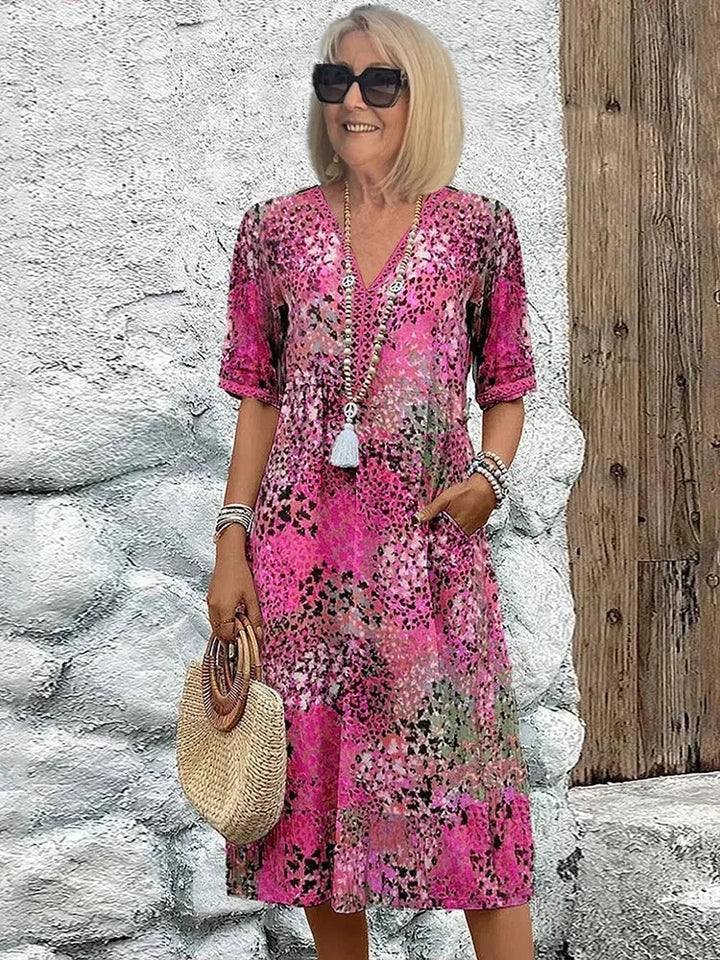 NYXIE – LEOPARD LACE V-NECK SUMMER DRESS