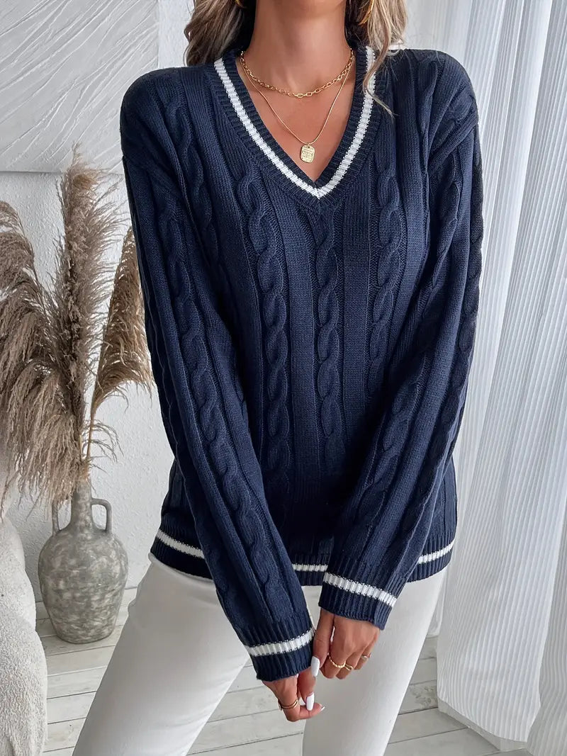 THALENIA – STYLISH AND COMFORTABLE V-NECK SWEATER