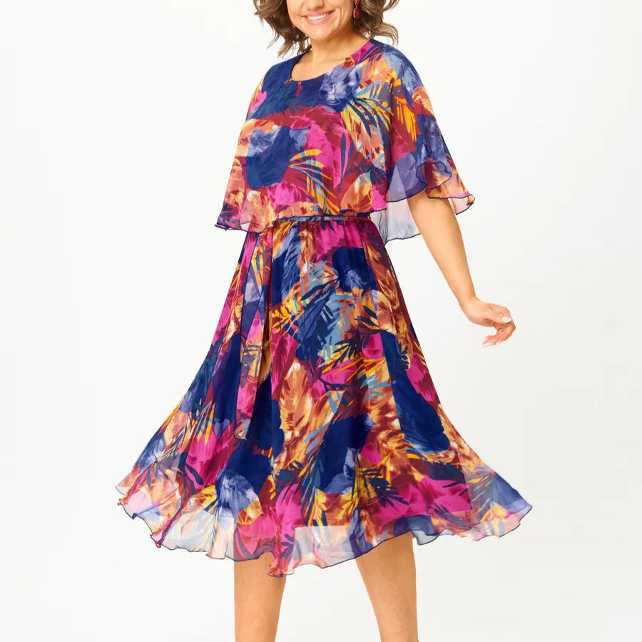 SYLVETH – COMFORTABLE PLUS SIZE CHIFFON DRESS
