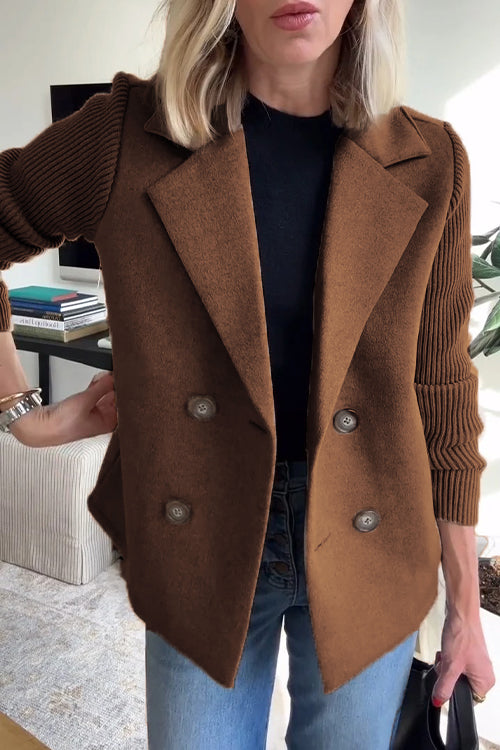 THALIORA – CONTEMPORARY KNIT-SLEEVE SUIT BLAZER