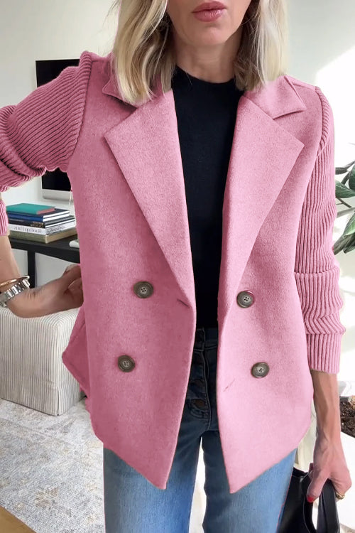 THALIORA – CONTEMPORARY KNIT-SLEEVE SUIT BLAZER