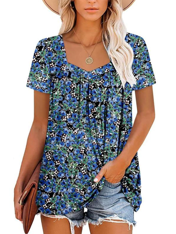 CYRENE – COSY TOP WITH SHORT SLEEVES & PRINT