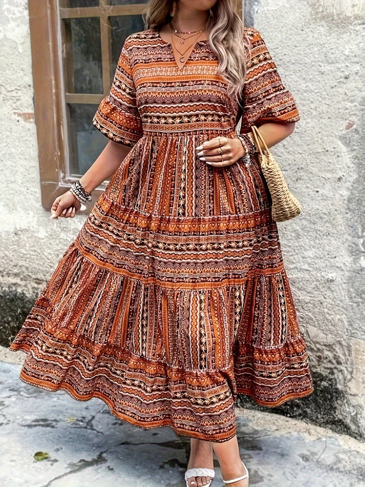 SYLPHA – ELEGANT ETHNIC PRINT BOHEMIAN DRESS