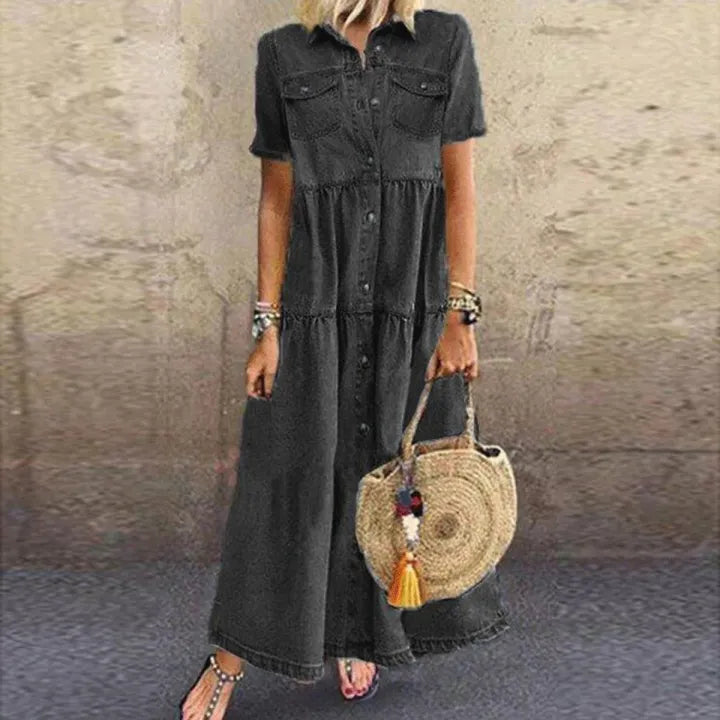 ZEPHYRAEN – RELAXED FIT SHORT SLEEVE DRESS WITH POCKETS