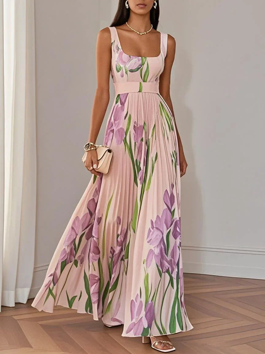 FAERELUNE – ELEGANT PLEATED MAXI DRESS