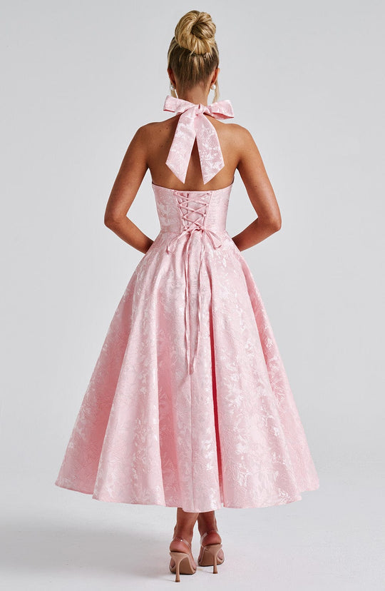 SIENNA – ELEGANT HALTER MIDI DRESS