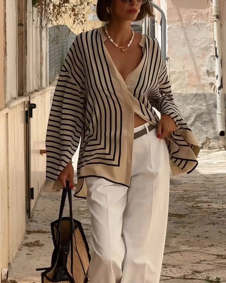 VENYARA – STRIPED BLOUSE WITH ELEGANT DESIGN
