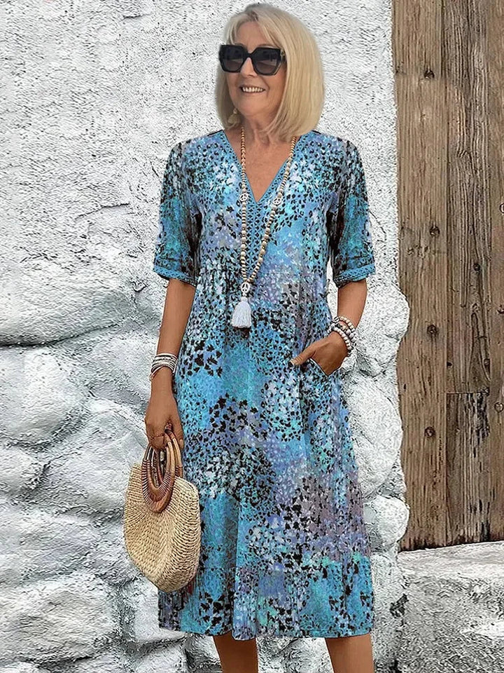 NYXIE – LEOPARD LACE V-NECK SUMMER DRESS