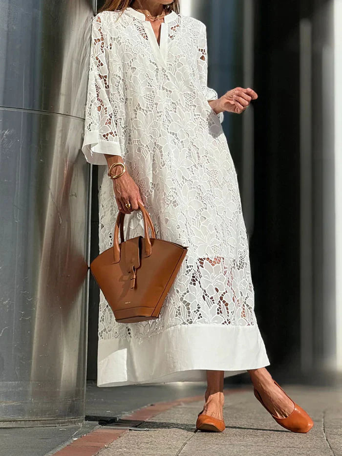 Isla | Elegant Lace White Dress