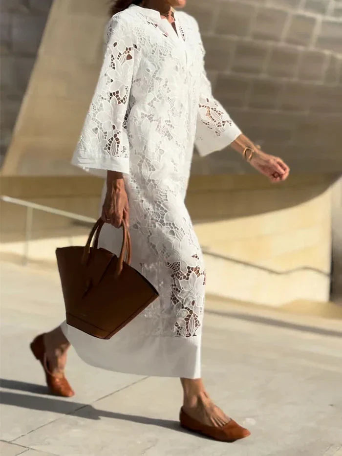 Isla | Elegant Lace White Dress