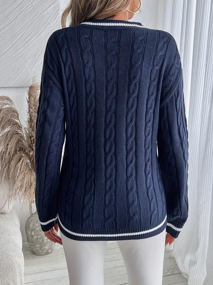 THALENIA – STYLISH AND COMFORTABLE V-NECK SWEATER
