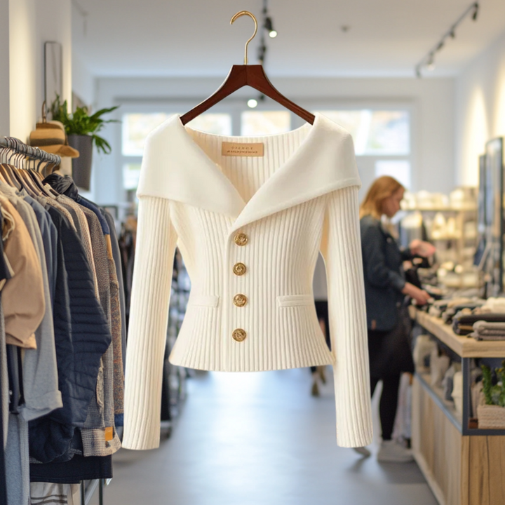 Clara  - Bold Buttoned Sweater Jacket