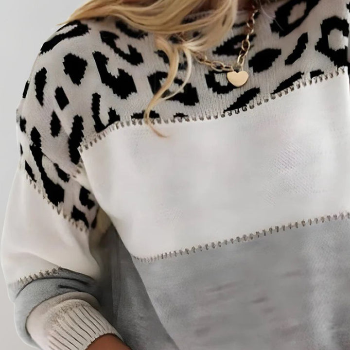 EZRA – LEOPARD PRINT CASUAL SWEATER