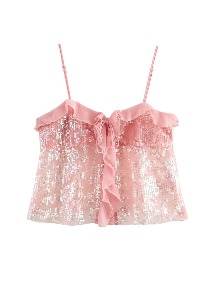 Jolene - Spaghetti Strap Sequin Top