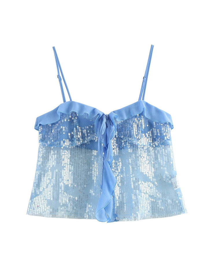 Jolene - Spaghetti Strap Sequin Top