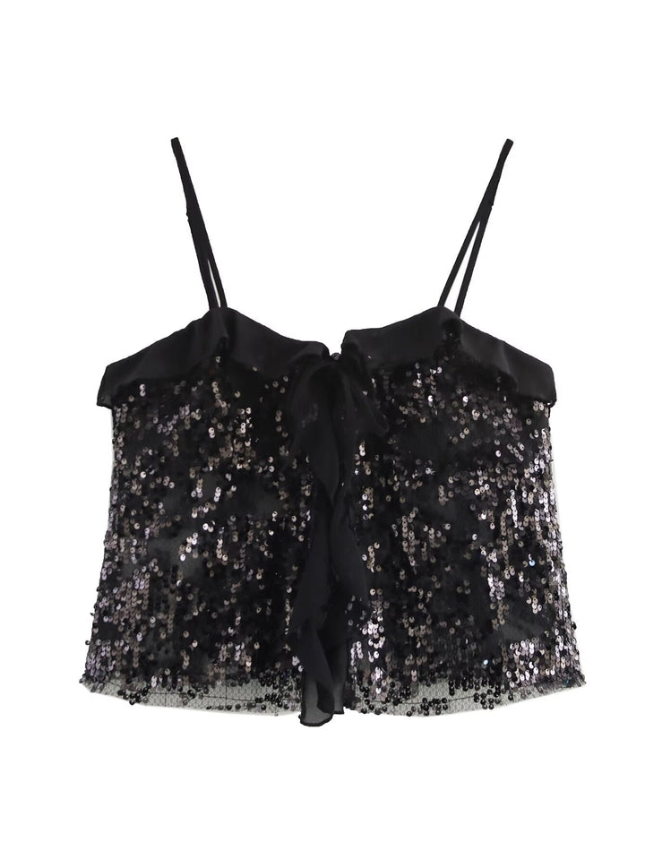 Jolene - Spaghetti Strap Sequin Top