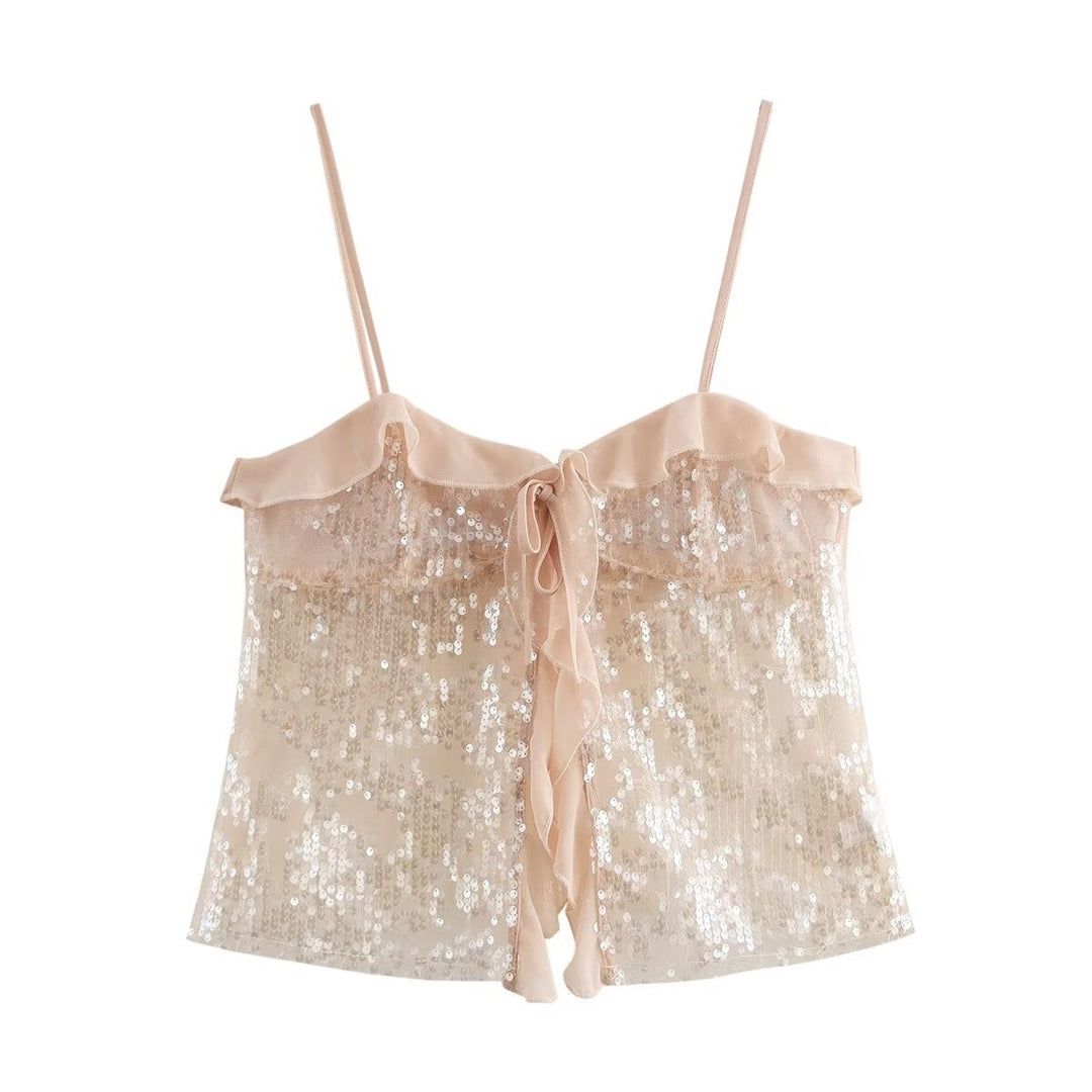 Jolene - Spaghetti Strap Sequin Top