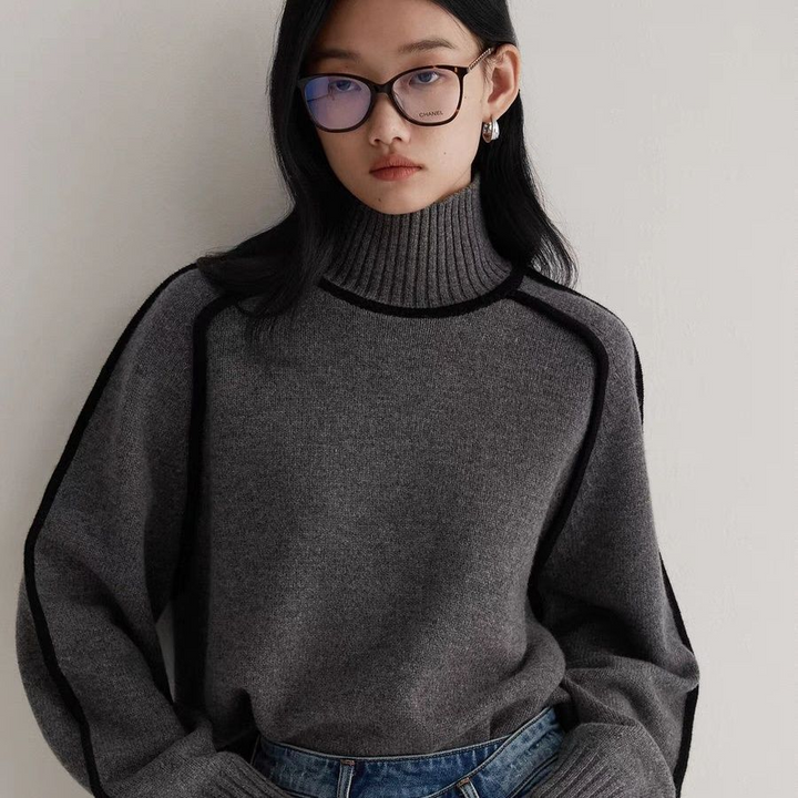 EMORIENNE – SOFT CASHMERE-LIKE TURTLENECK SWEATER