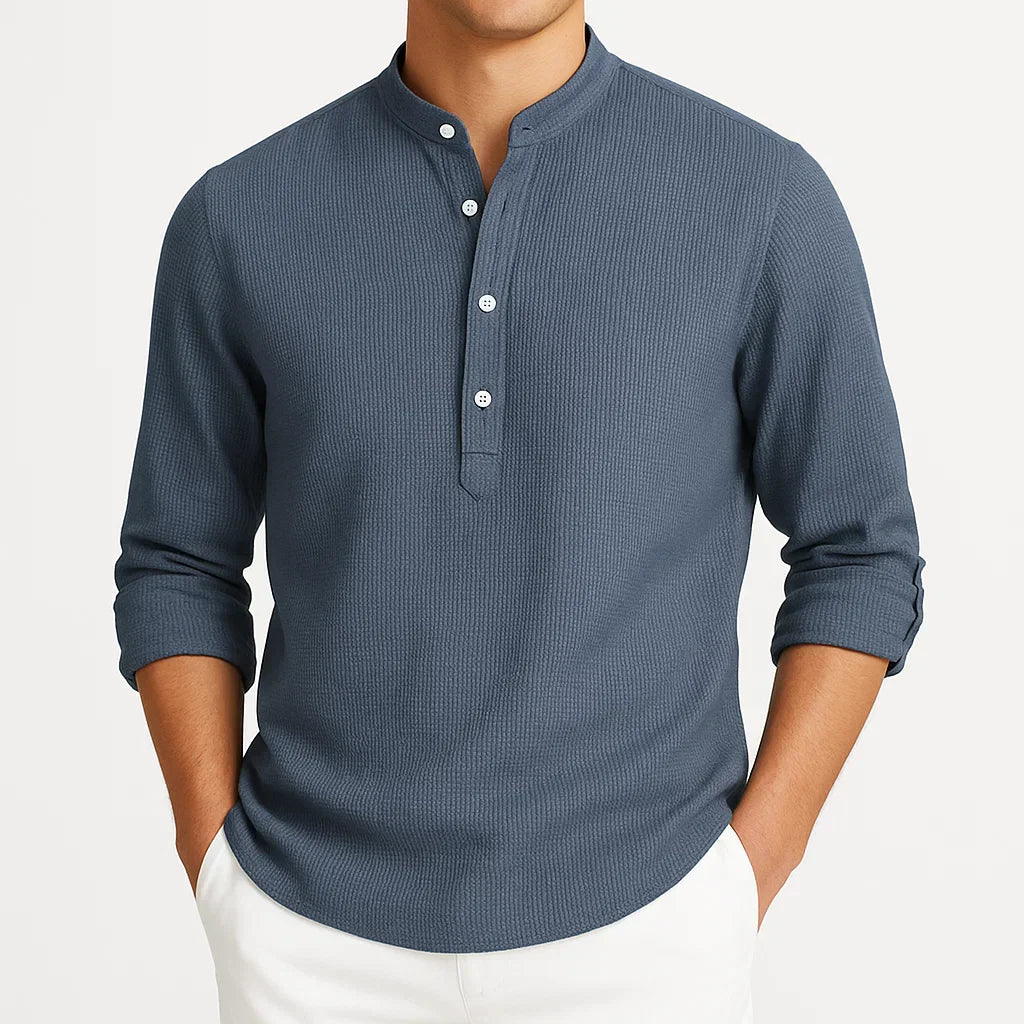 AMELAIRIS – COTTON STAND COLLAR SHIRT