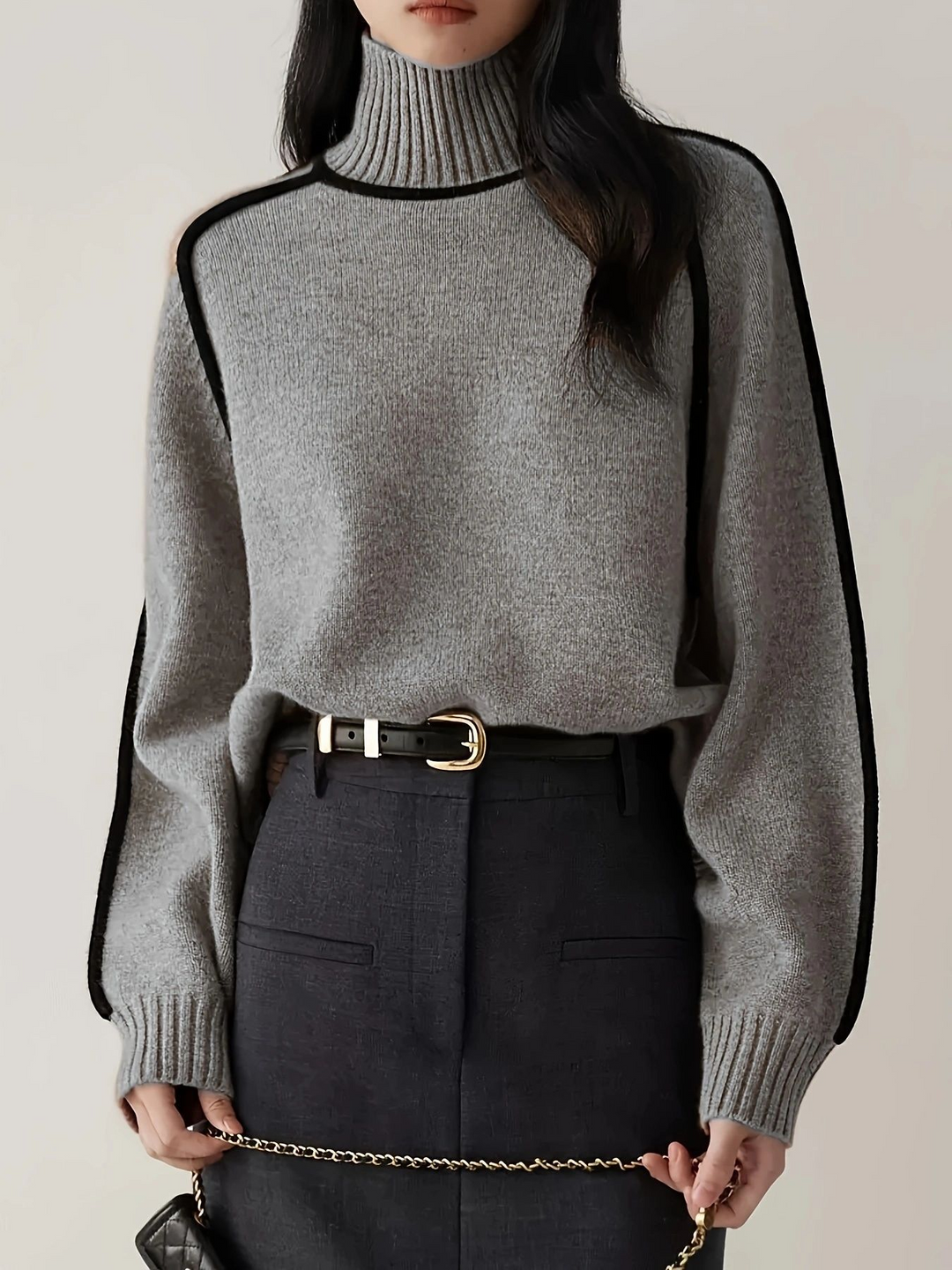 EMORIENNE – SOFT CASHMERE-LIKE TURTLENECK SWEATER