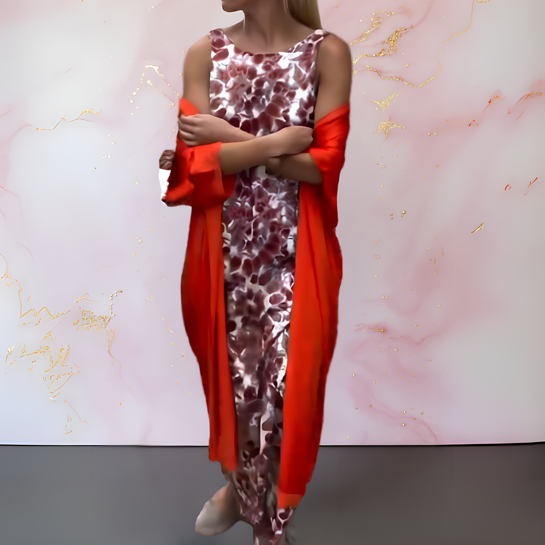 IRAVELLE – ELEGANT DRESS WITH CARDIGAN