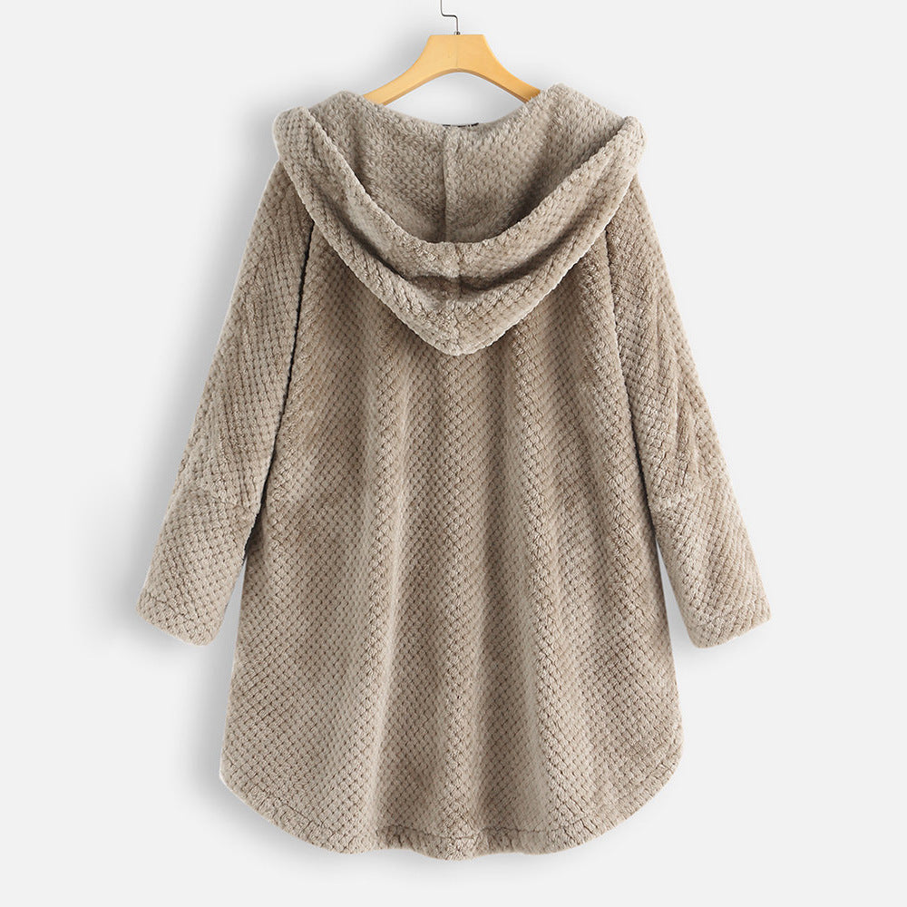 SYLONDRA – WINTER HOODED DOUBLE-FACED FLEECE COAT